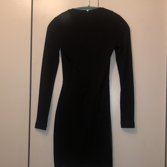 French Connection Grey Black Tweed Knit Long Sleeve Dress 0 XS - Picture 5 of 6